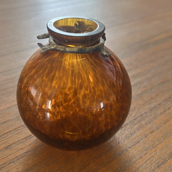 Brown Vase with Bees, Crystals, Gold - Picture 3 of 7